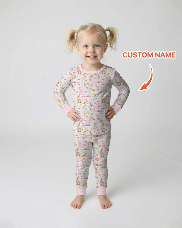 Zweiteiliges Langarm-Pyjama-Set mit Sommerfrüchten