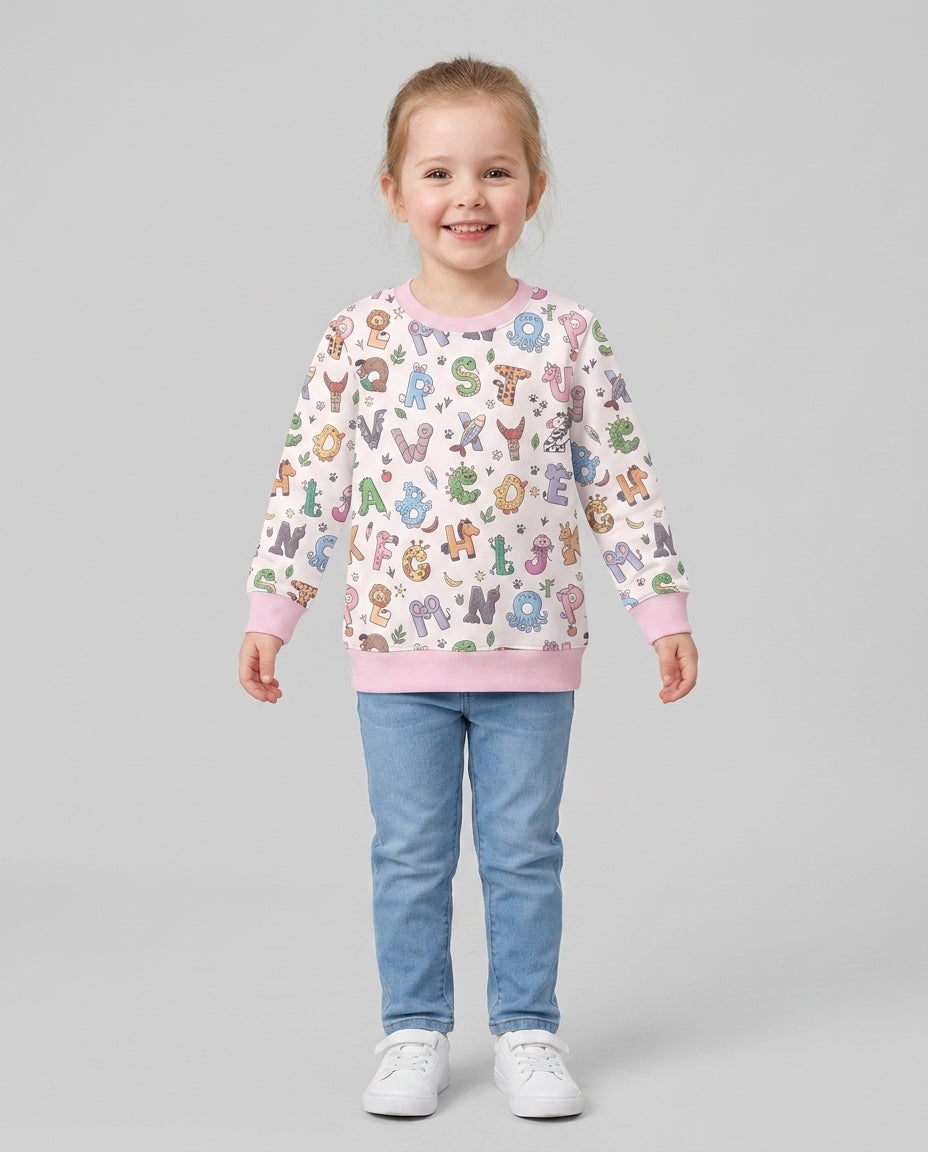 Animals Alphabet Bamboo Crewneck Sweatshirt