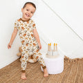 Brushstroke Gingerbread Two Piece Short Sleeve Pajama Set , Brushstroke Gingerbread Two Piece Short Sleeve Pajama Set - 12-18M