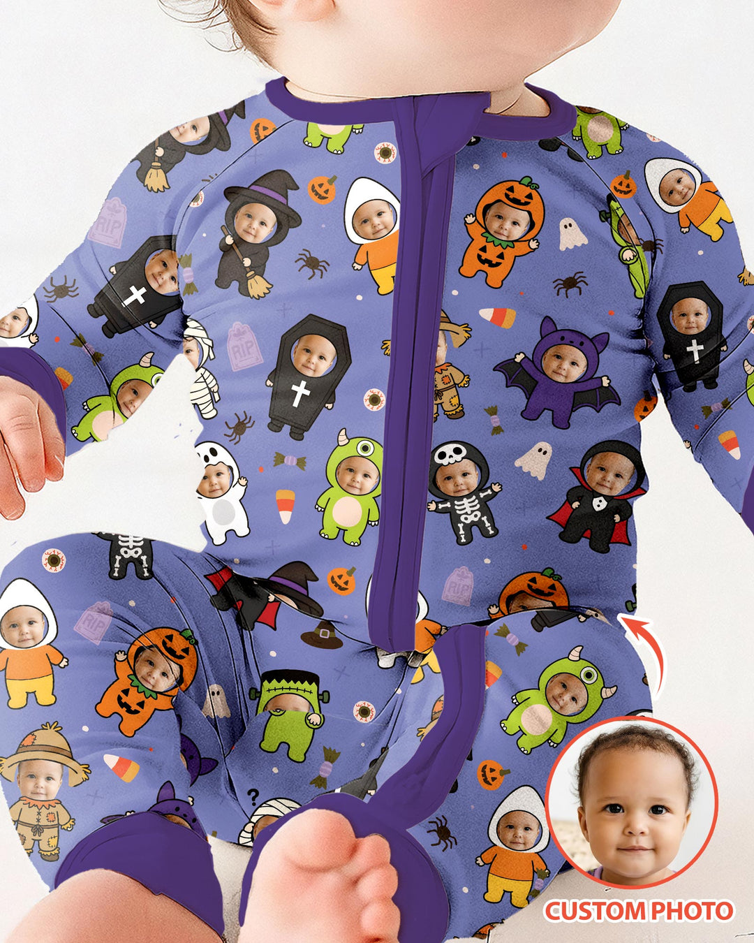 Custom Photo Little Halloween Crew Bamboo Convertible Zippy
