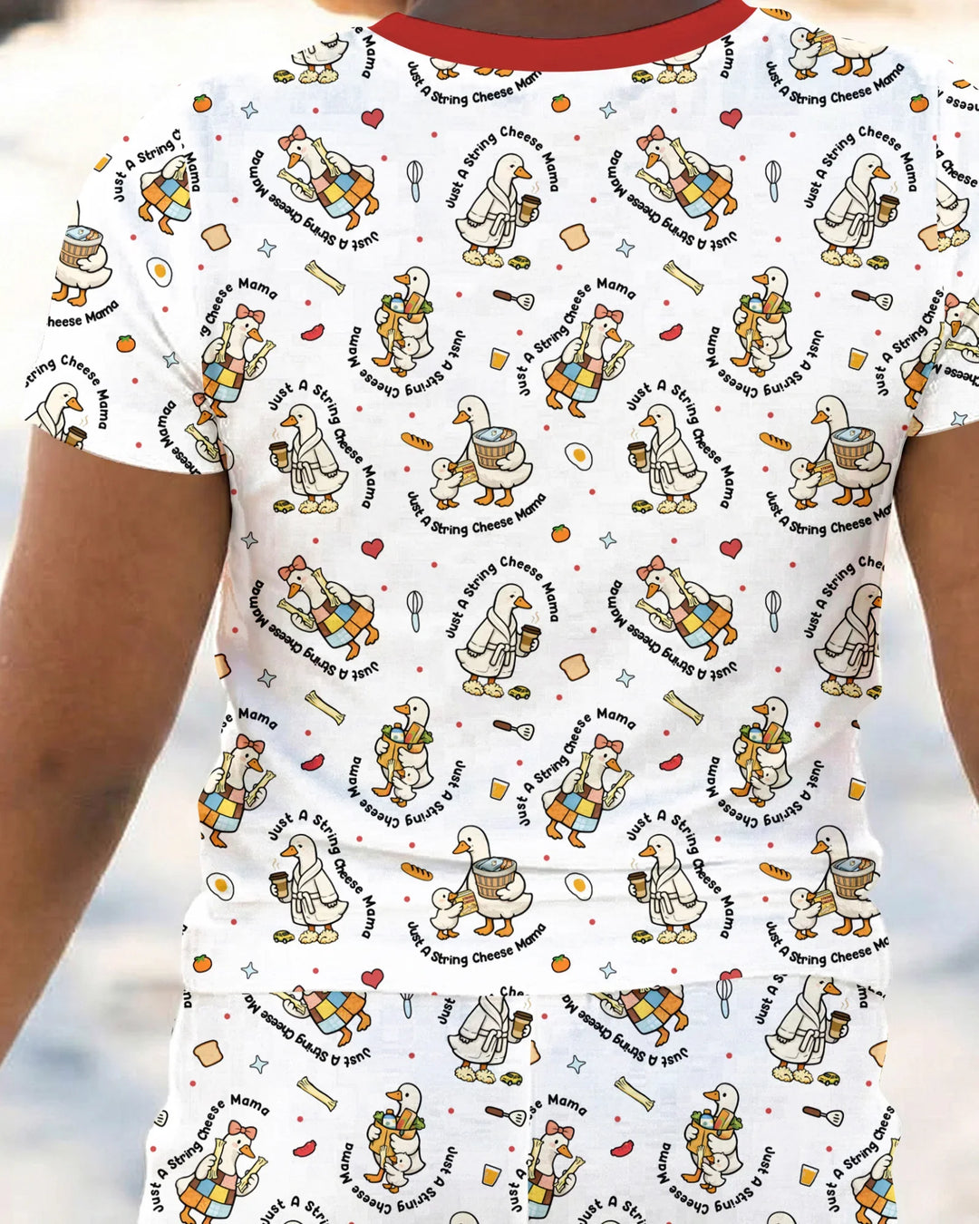 Just A String Cheese Mama Era Mommy & Me Bamboo Two Piece Short Sleeve Pajama Set
