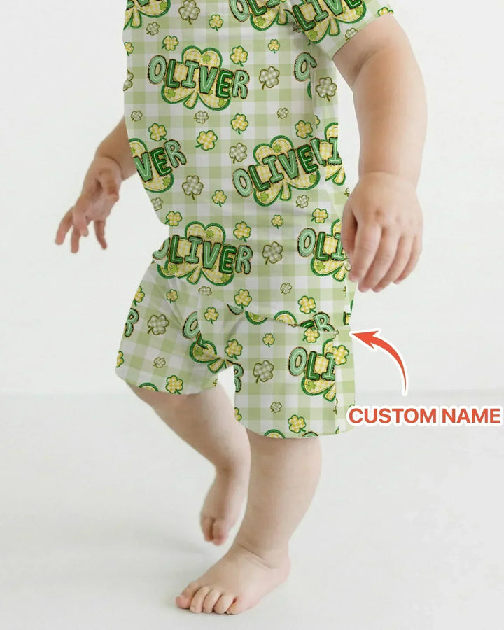Zweiteiliges Pyjama-Set mit kurzen Ärmeln und Shorts im Sommer-Design
