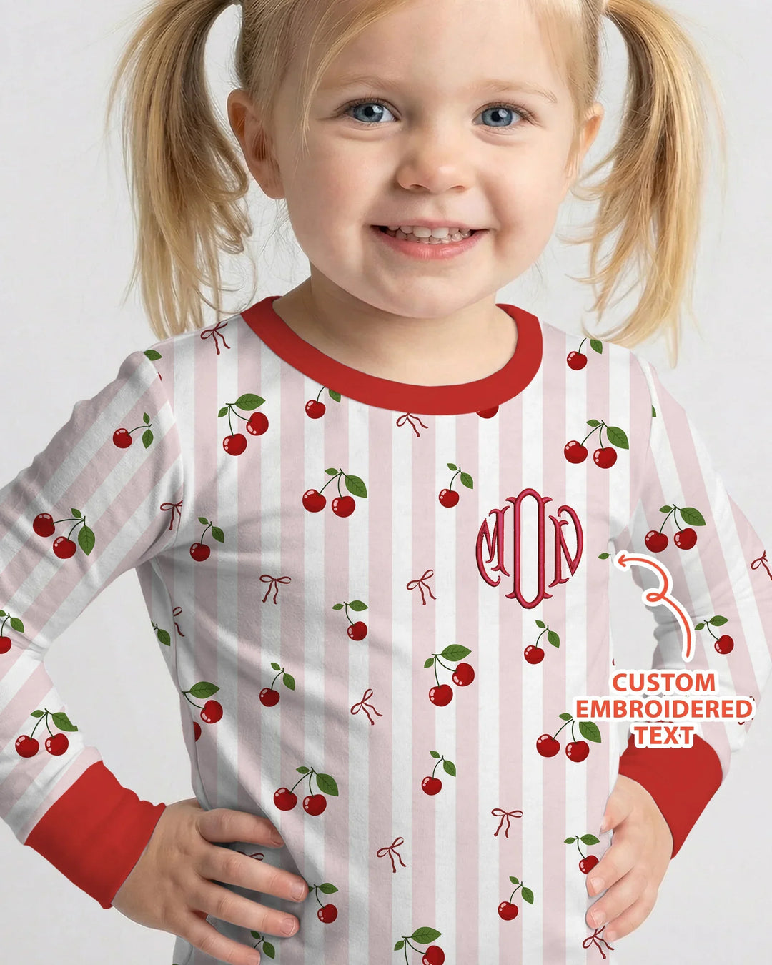 Zweiteiliges Langarm-Pyjama-Set mit Sommerfrüchten