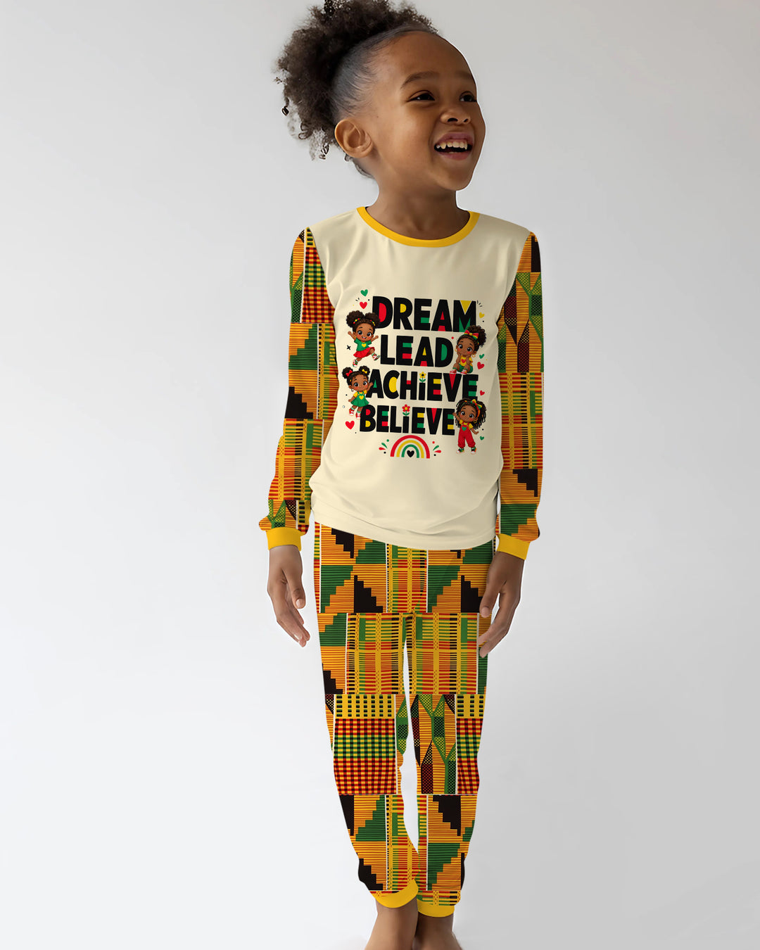 Zweiteiliges Langarm-Pyjama-Set mit Sommerfrüchten