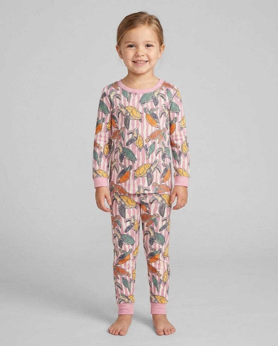 Zweiteiliges Langarm-Pyjama-Set mit Sommerfrüchten