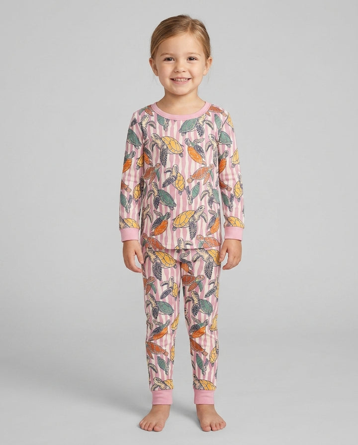 Zweiteiliges Langarm-Pyjama-Set mit Sommerfrüchten