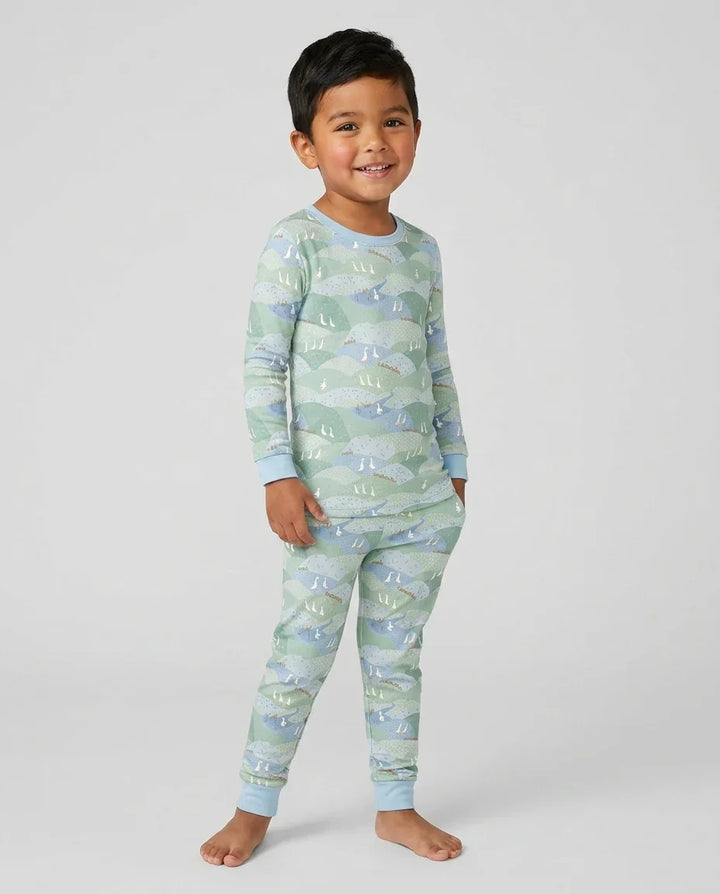 Zweiteiliges Langarm-Pyjama-Set mit Sommerfrüchten