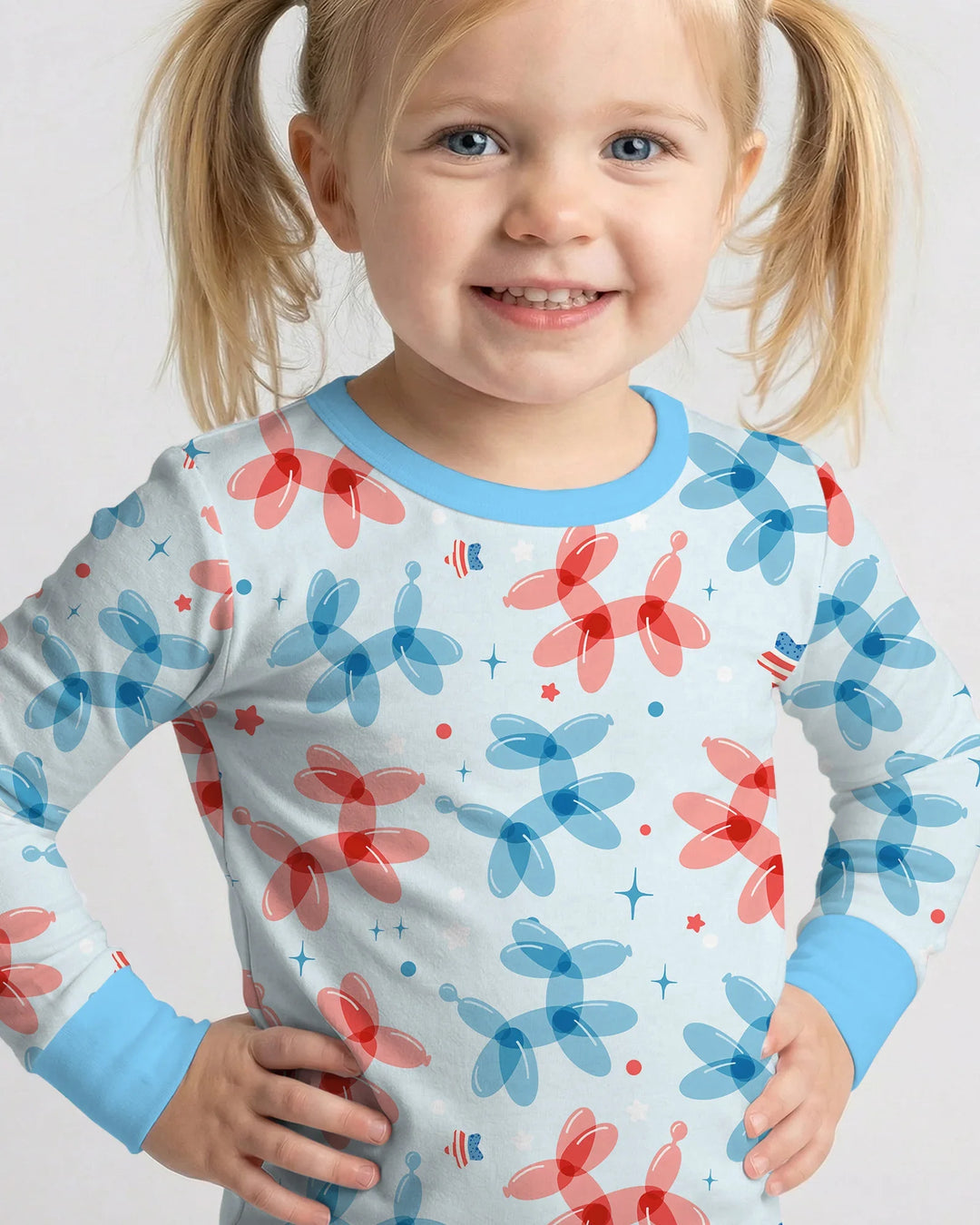 Zweiteiliges Langarm-Pyjama-Set mit Sommerfrüchten