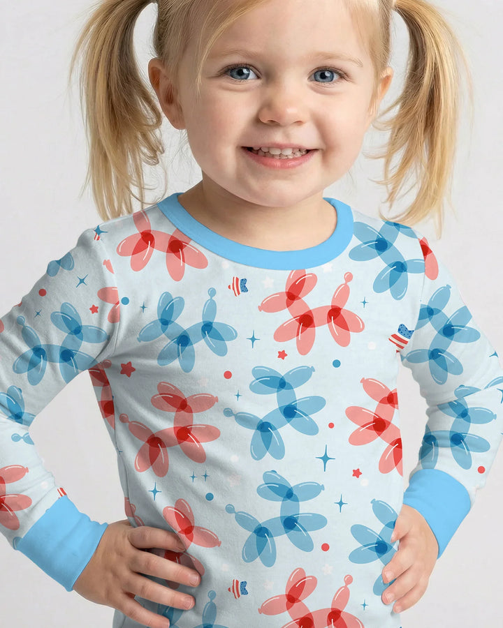 Zweiteiliges Langarm-Pyjama-Set mit Sommerfrüchten