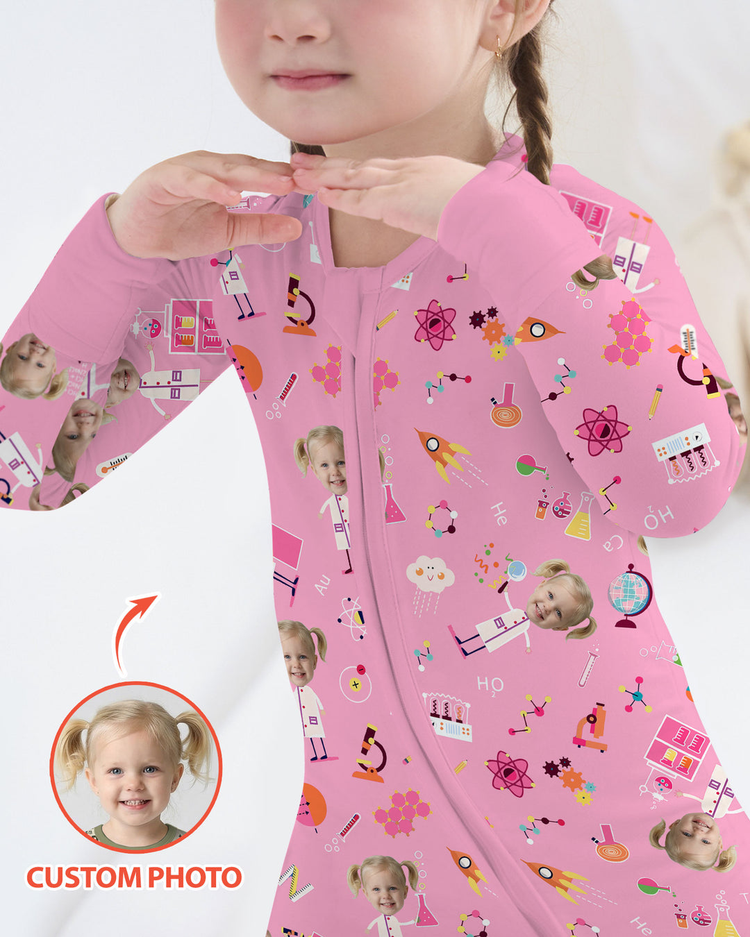 Gerippte Babykleidung mit individuellem Foto - Weich &amp; Skizzenhaft