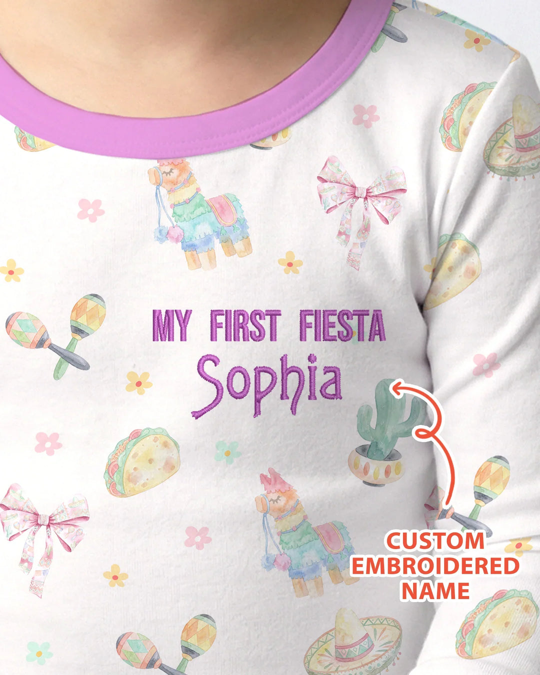 Zweiteiliges Langarm-Pyjama-Set mit Sommerfrüchten