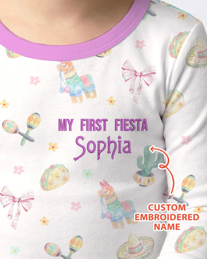 Zweiteiliges Langarm-Pyjama-Set mit Sommerfrüchten