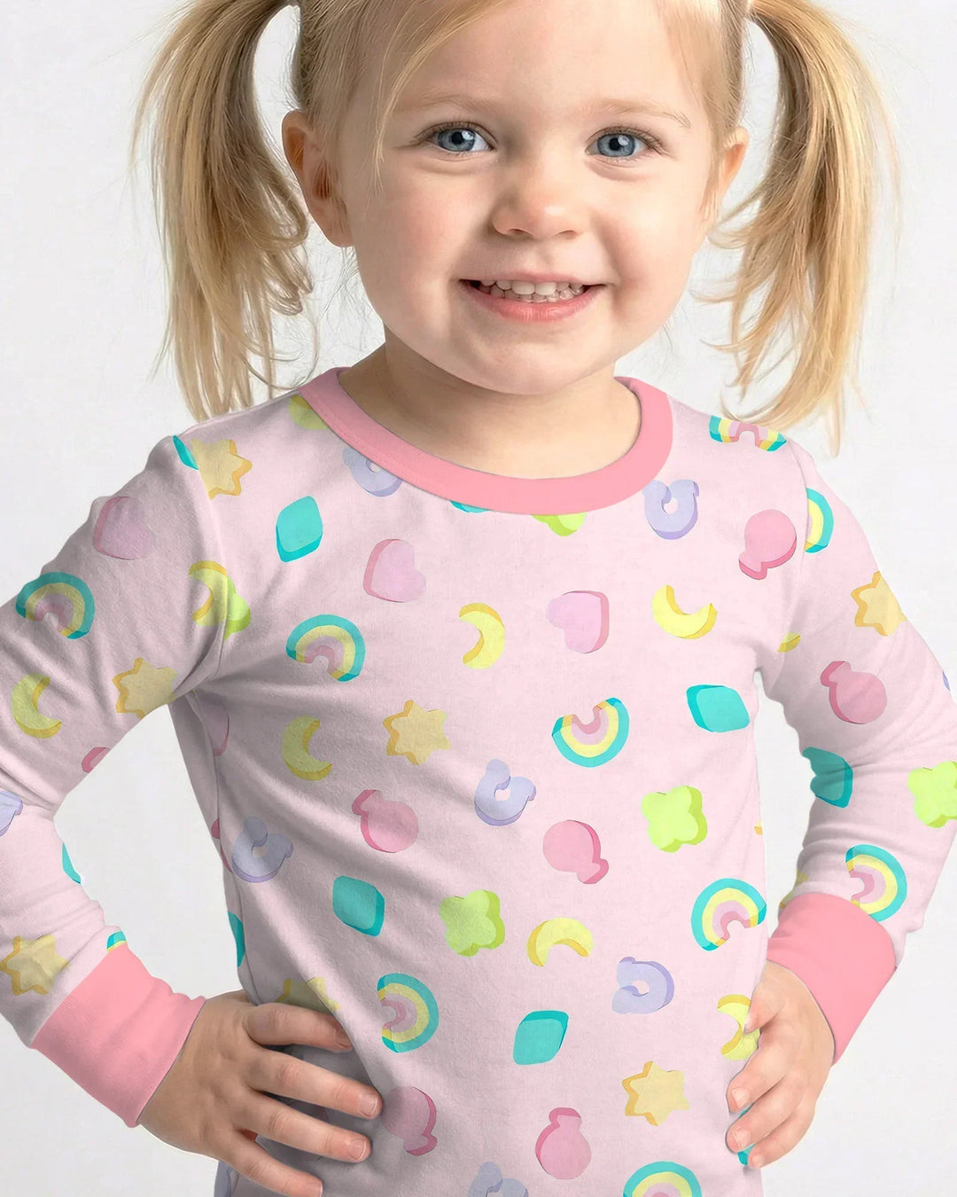 Zweiteiliges Langarm-Pyjama-Set mit Sommerfrüchten