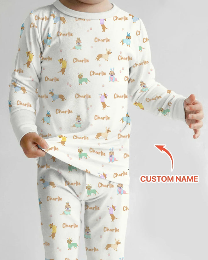 Zweiteiliges Langarm-Pyjama-Set mit Sommerfrüchten