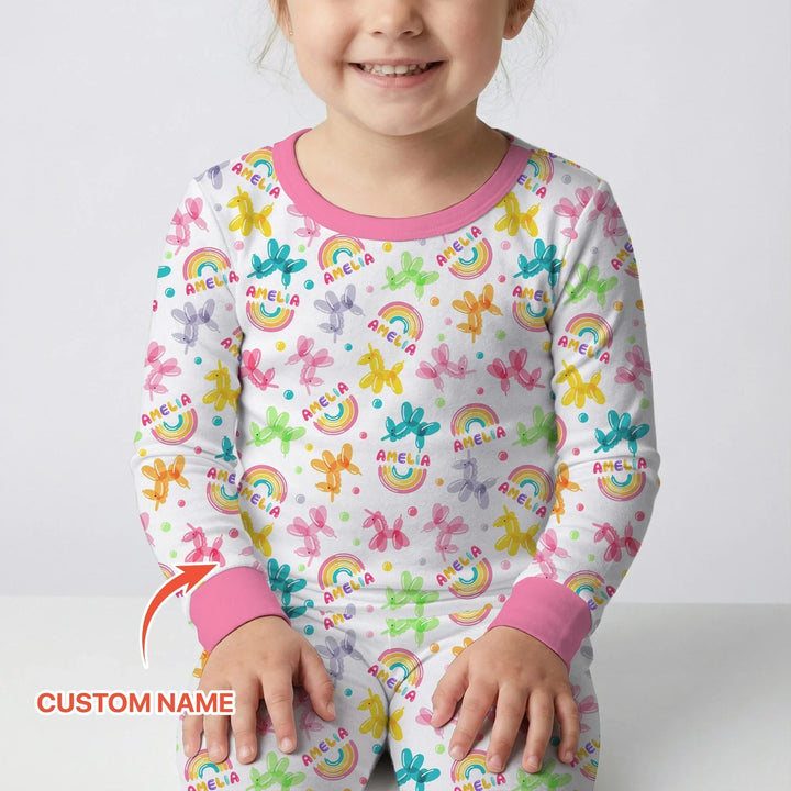 Zweiteiliges Langarm-Pyjama-Set mit Sommerfrüchten