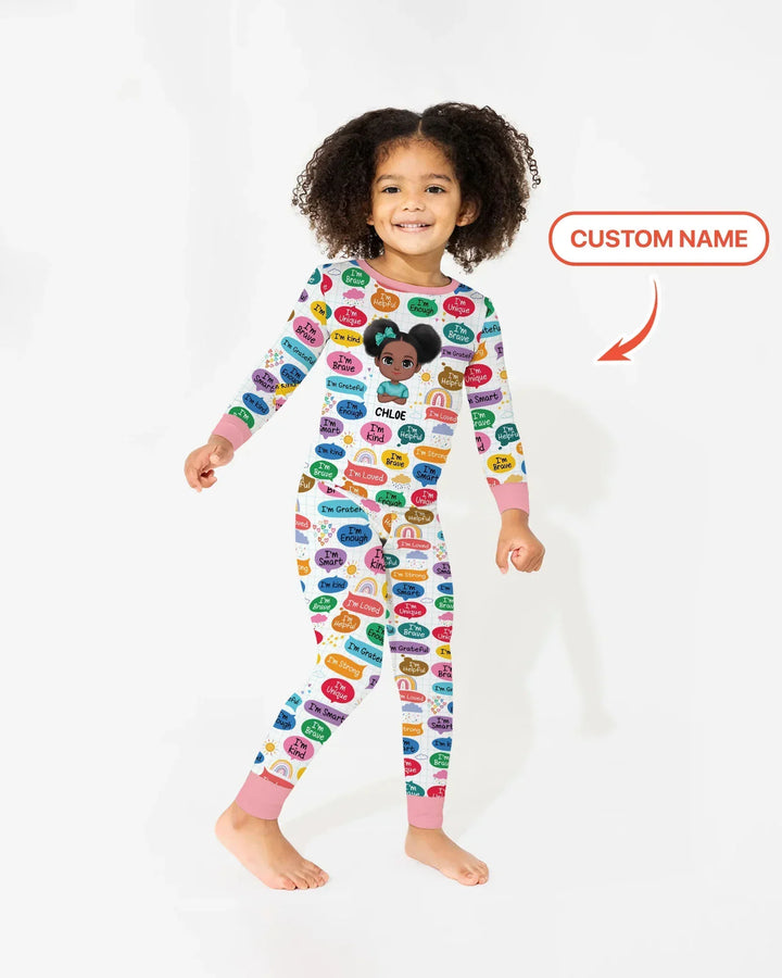 Zweiteiliges Langarm-Pyjama-Set mit Sommerfrüchten