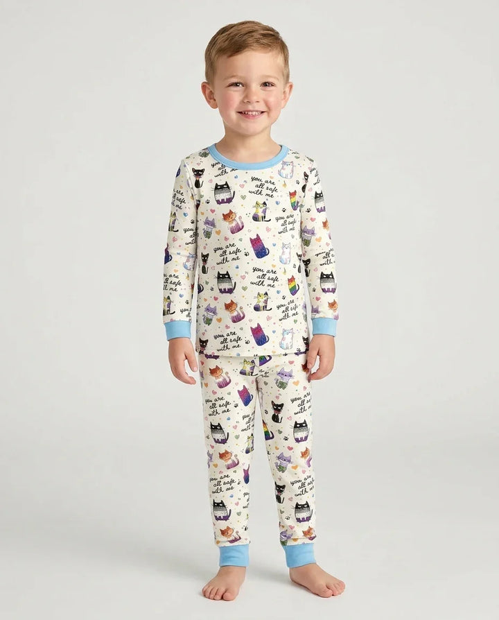Zweiteiliges Langarm-Pyjama-Set mit Sommerfrüchten