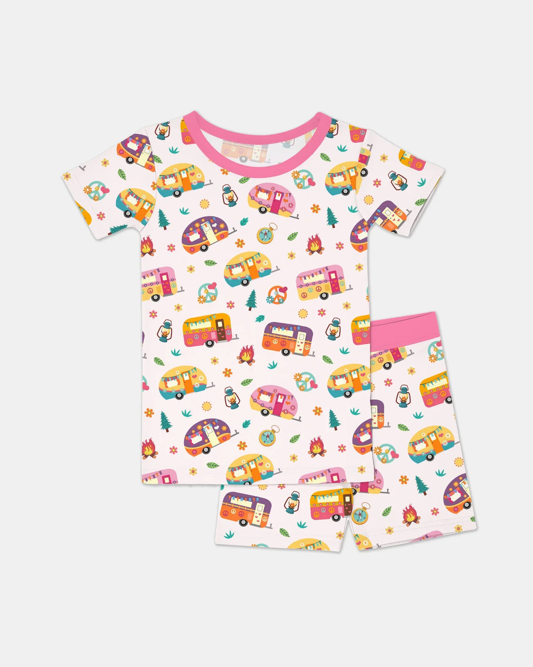 Zweiteiliges Pyjama-Set mit kurzen Ärmeln und Shorts im Sommer-Design