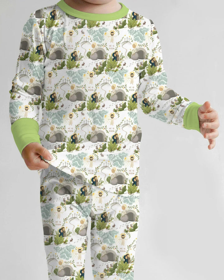 Zweiteiliges Langarm-Pyjama-Set mit Sommerfrüchten