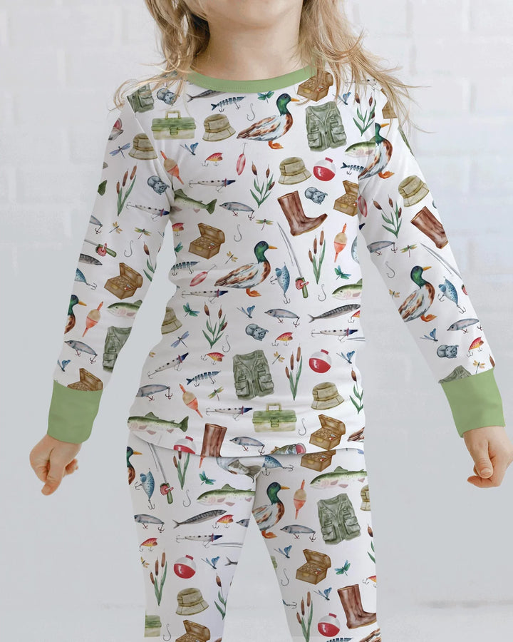 Zweiteiliges Langarm-Pyjama-Set mit Sommerfrüchten