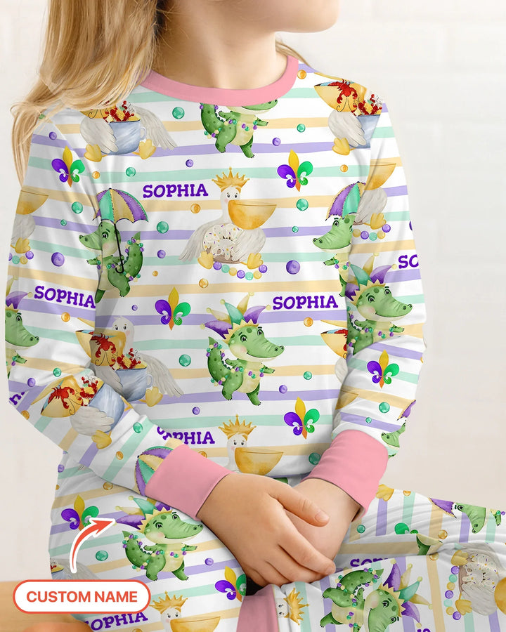 Zweiteiliges Langarm-Pyjama-Set mit Sommerfrüchten