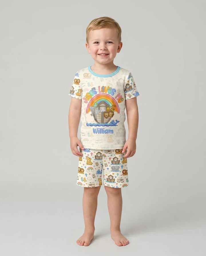 Schlafanzug-Set zweiteilig, kurze Ärmel, kurze Hose, Bambus