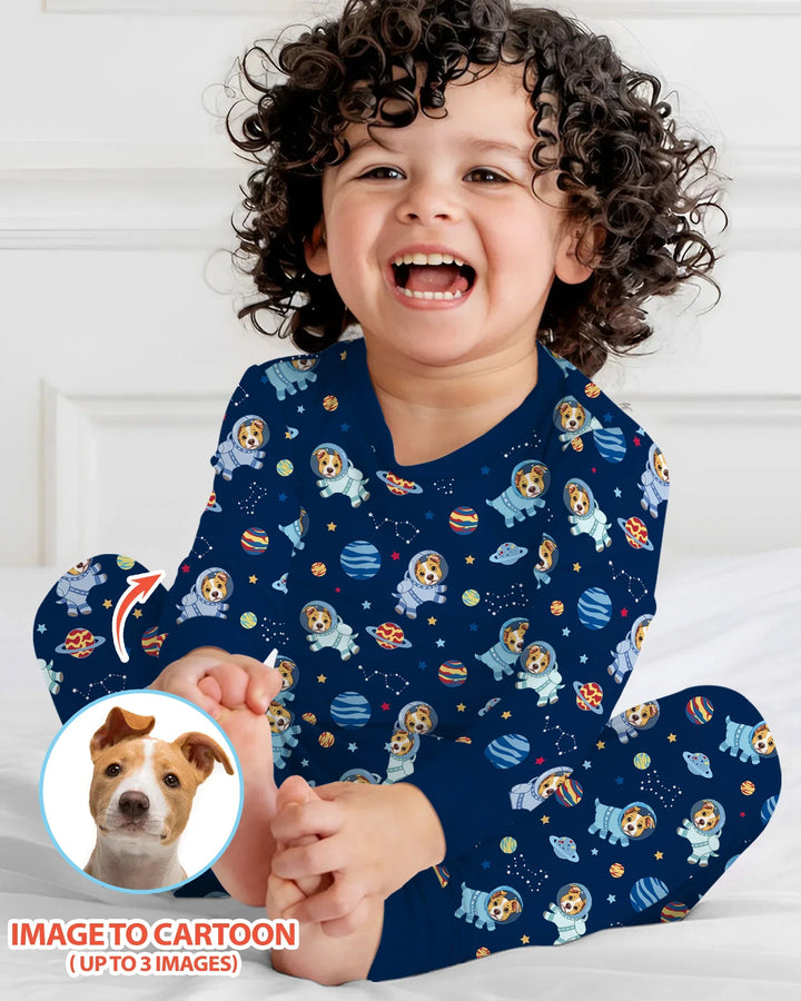 Zweiteiliges Langarm-Pyjama-Set mit Sommerfrüchten