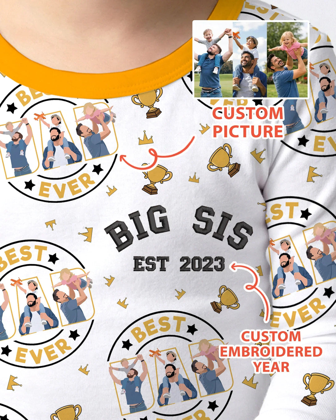 Zweiteiliges Langarm-Pyjama-Set mit Sommerfrüchten