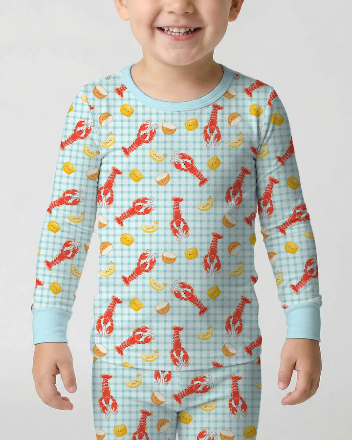Zweiteiliges Langarm-Pyjama-Set mit Sommerfrüchten