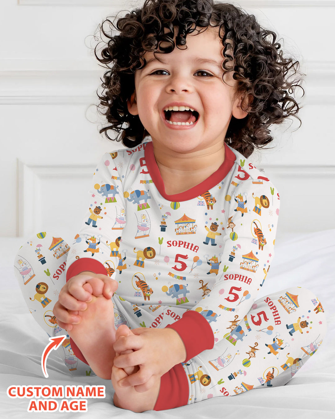 Zweiteiliges Langarm-Pyjama-Set mit Sommerfrüchten