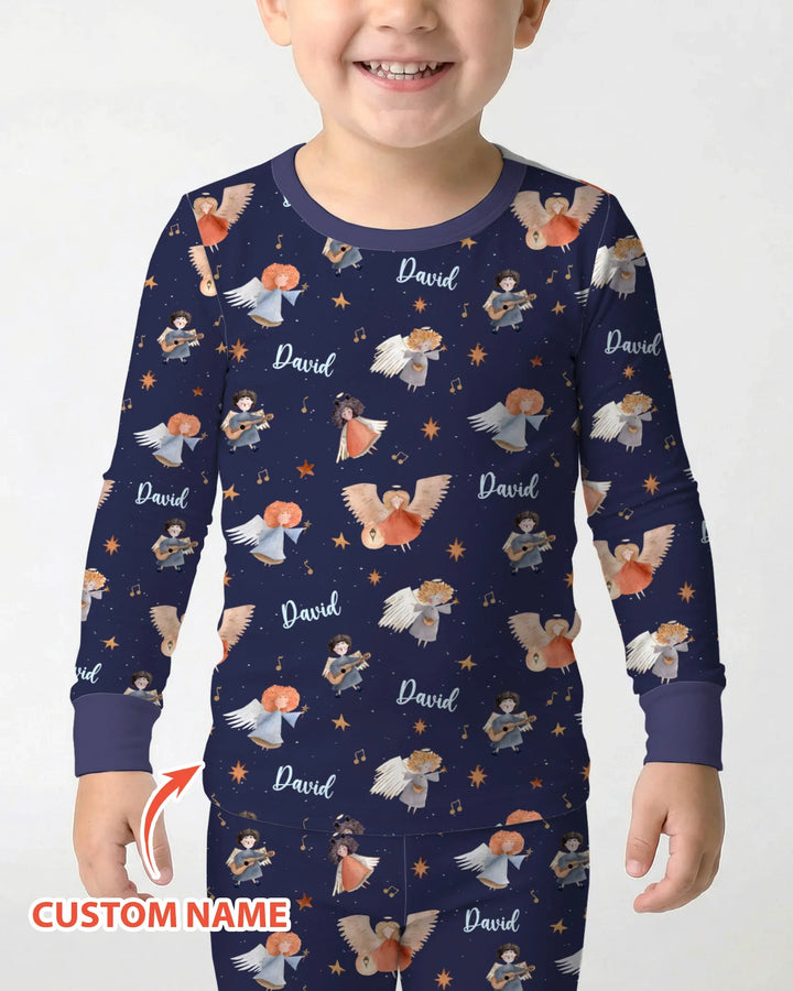 Zweiteiliges Langarm-Pyjama-Set mit Sommerfrüchten