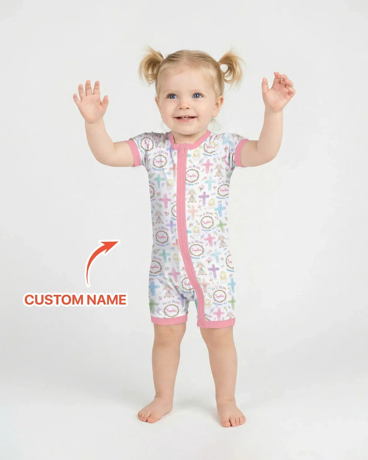 He Is Risen Personalized Bamboo Shorty Zippy