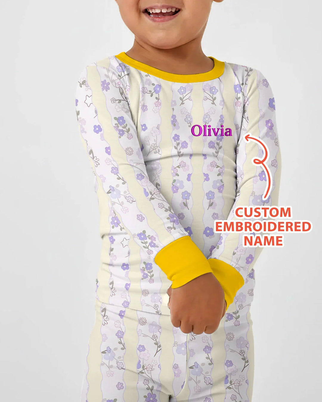 Zweiteiliges Langarm-Pyjama-Set mit Sommerfrüchten