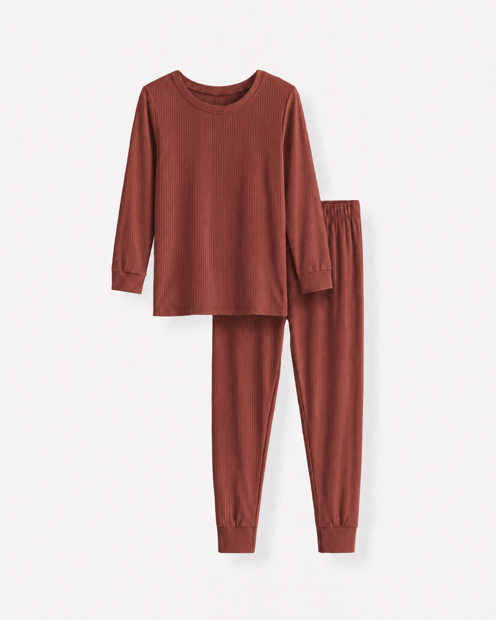 Ribbed Bamboo Two Piece Long Sleeve Pajama Set