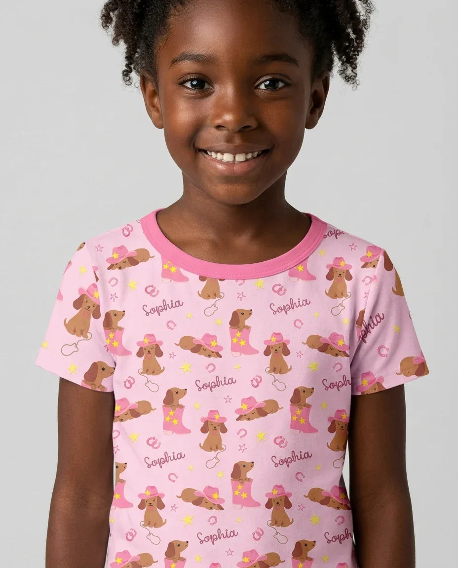 Zweiteiliges Pyjama-Set mit kurzen Ärmeln und Shorts im Sommer-Design