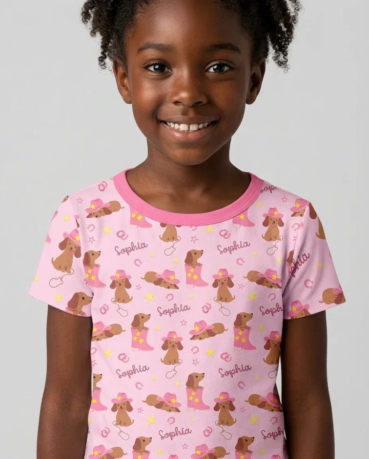 Zweiteiliges Pyjama-Set mit kurzen Ärmeln und Shorts im Sommer-Design