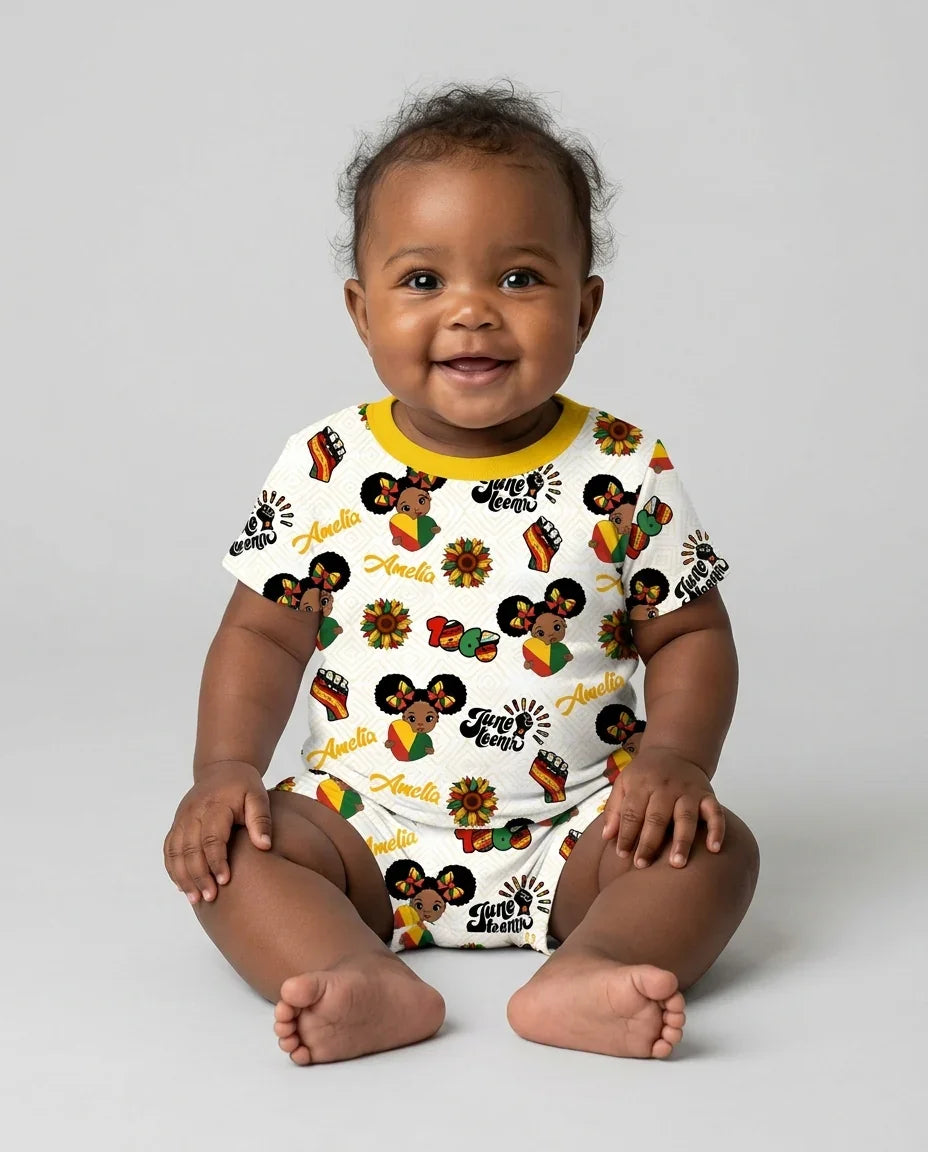 Zweiteiliges Pyjama-Set mit kurzen Ärmeln und Shorts im Sommer-Design