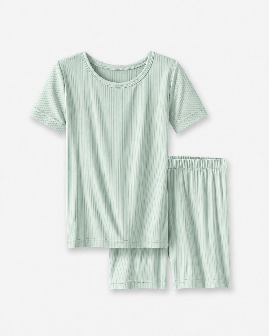 Ribbed Bamboo Two Piece Short Sleeve Short Pajama Set