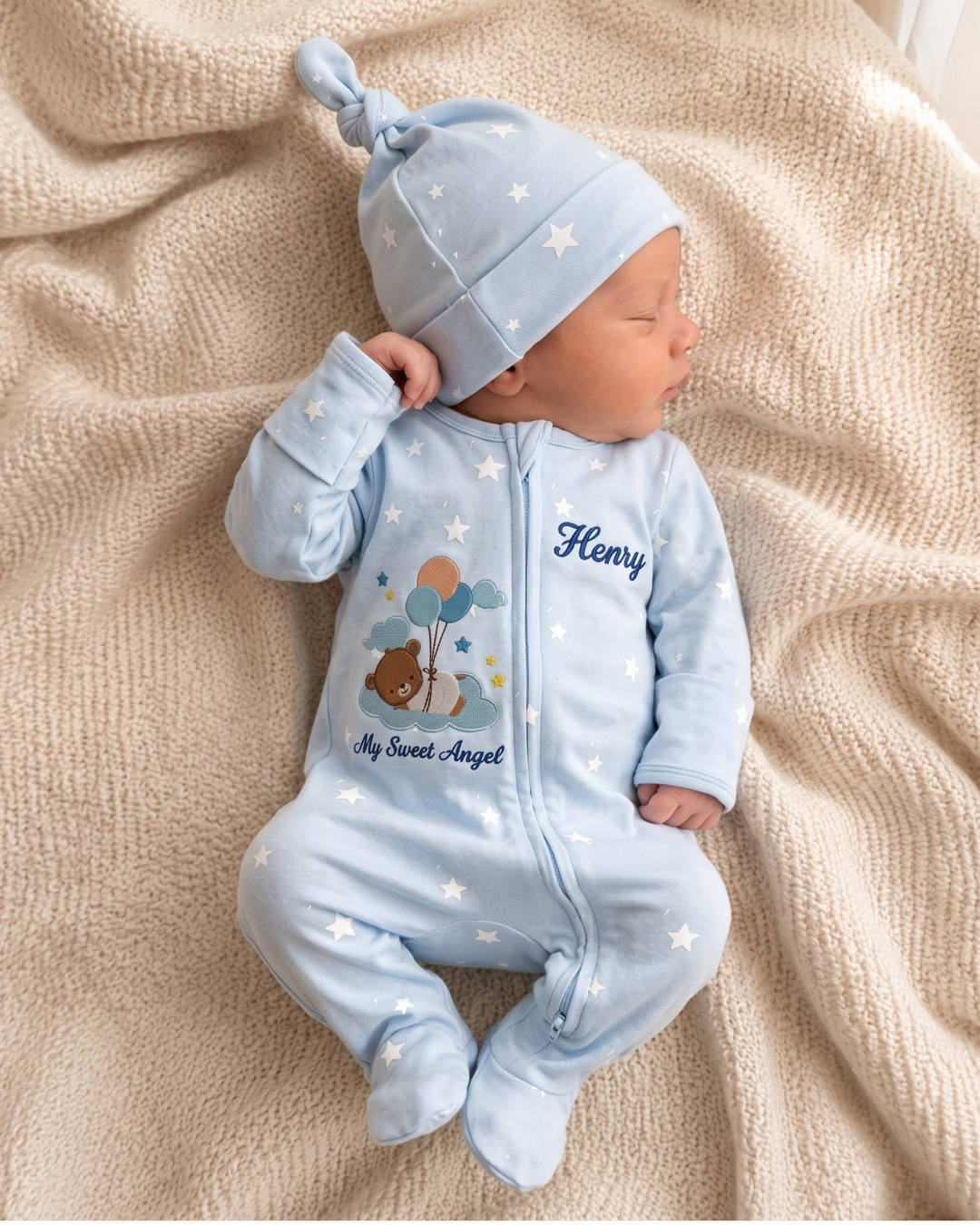 Gerippte Babykleidung mit individuellem Foto - Weich &amp; Skizzenhaft