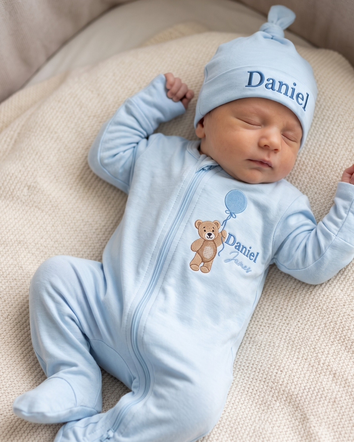 Gerippte Babykleidung mit individuellem Foto - Weich &amp; Skizzenhaft