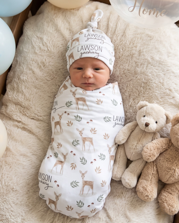 Woodland Fawn Dreams Bamboo Swaddle Blanket