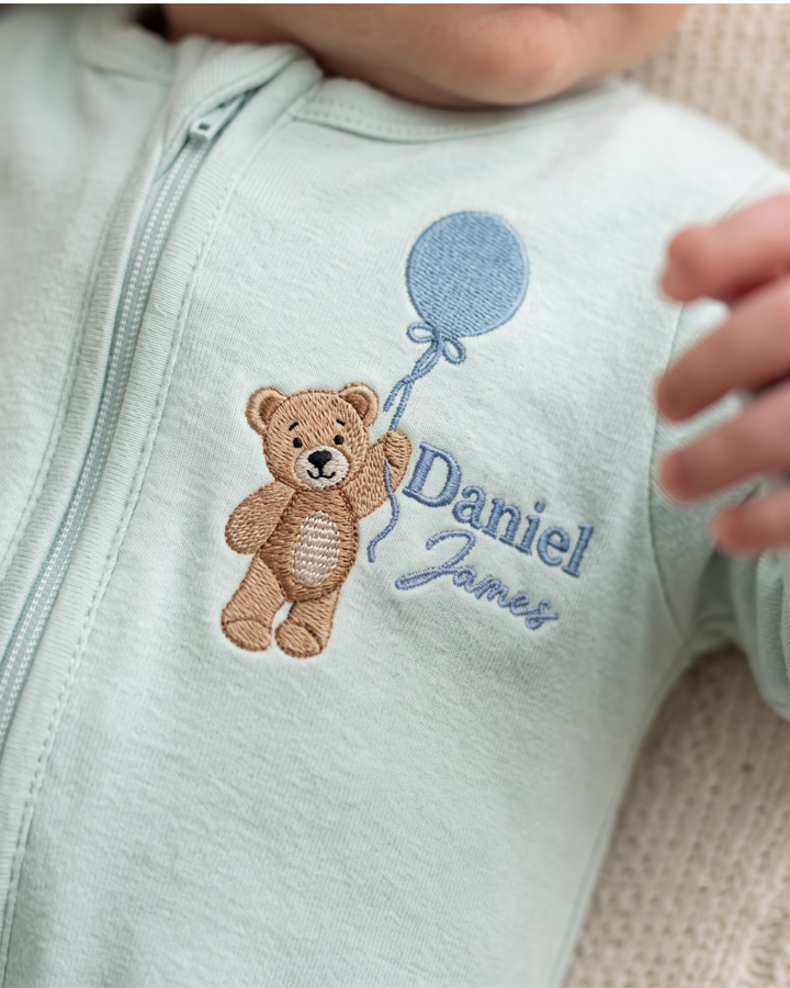 Gerippte Babykleidung mit individuellem Foto - Weich &amp; Skizzenhaft