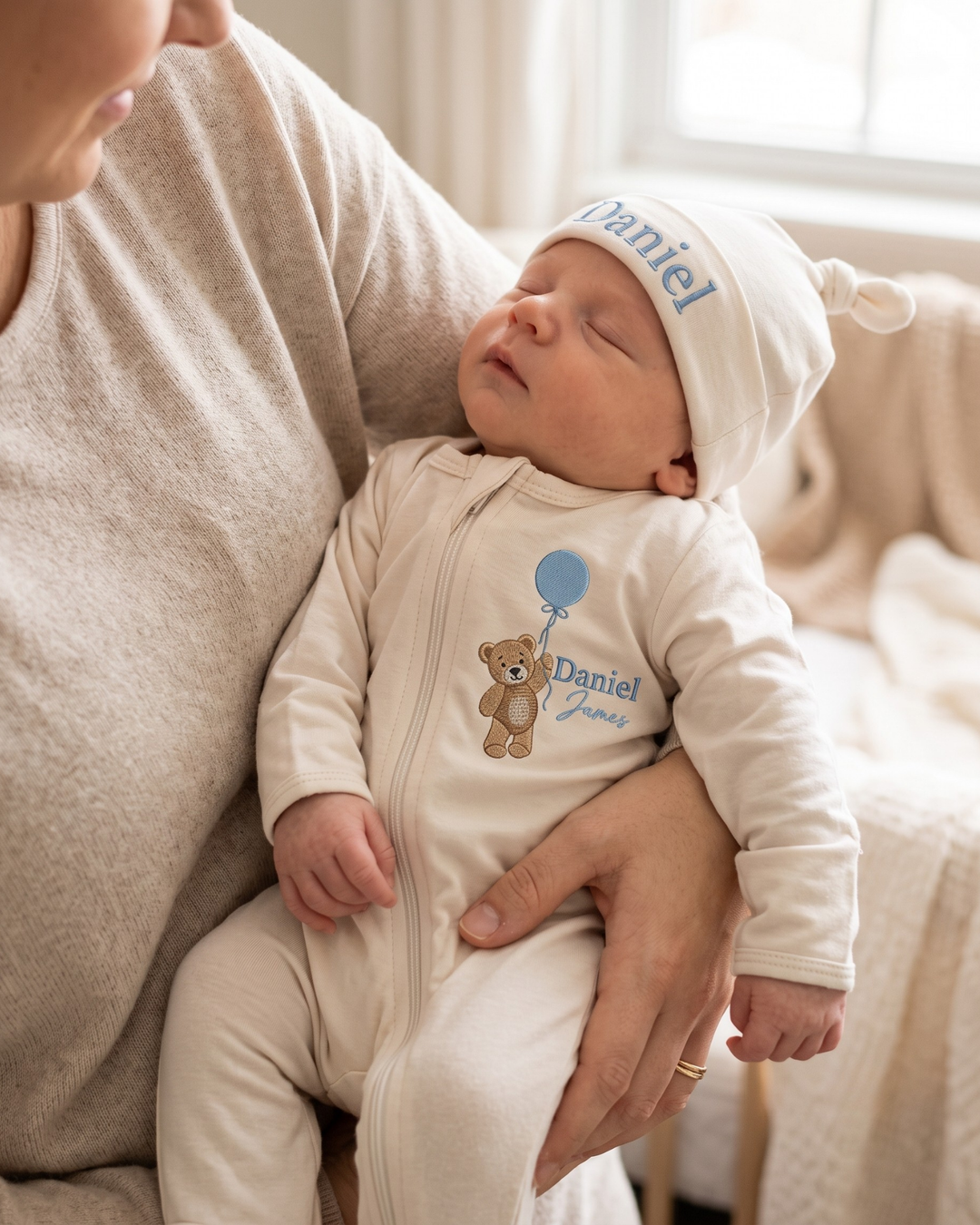 Gerippte Babykleidung mit individuellem Foto - Weich &amp; Skizzenhaft