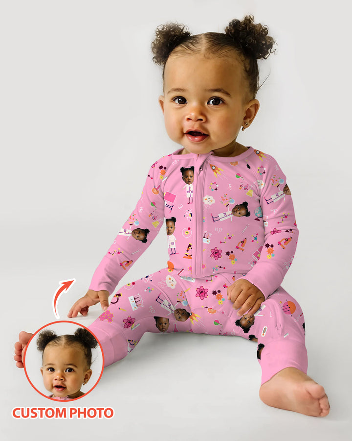 Gerippte Babykleidung mit individuellem Foto - Weich &amp; Skizzenhaft
