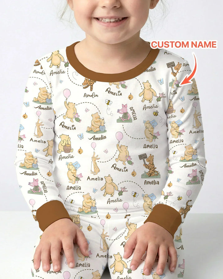 Zweiteiliges Langarm-Pyjama-Set mit Sommerfrüchten