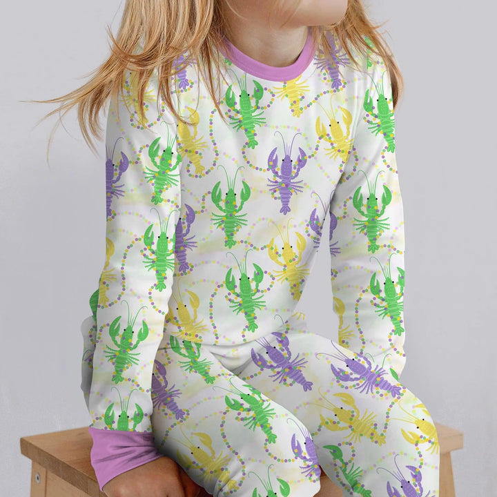Zweiteiliges Langarm-Pyjama-Set mit Sommerfrüchten