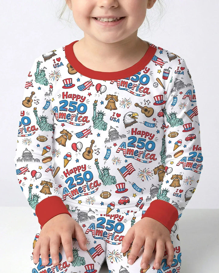 Zweiteiliges Langarm-Pyjama-Set mit Sommerfrüchten