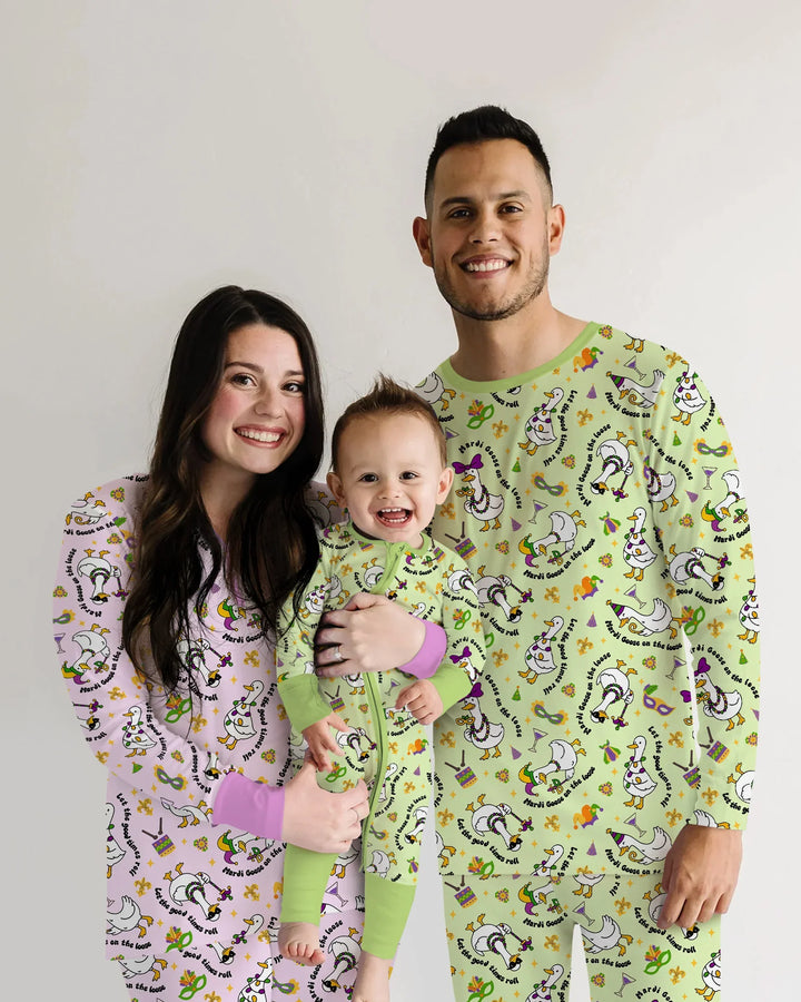 Mardi Gras Alberne Gans Damen Pyjama-Set aus Bambus