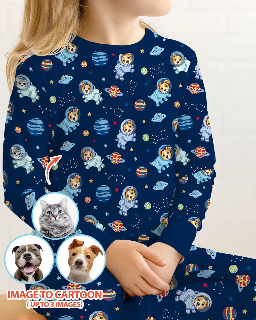 Zweiteiliges Langarm-Pyjama-Set mit Sommerfrüchten