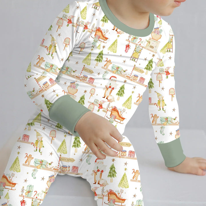 Santa's Workshop Bamboo Two Piece Long Sleeve Pajama Set